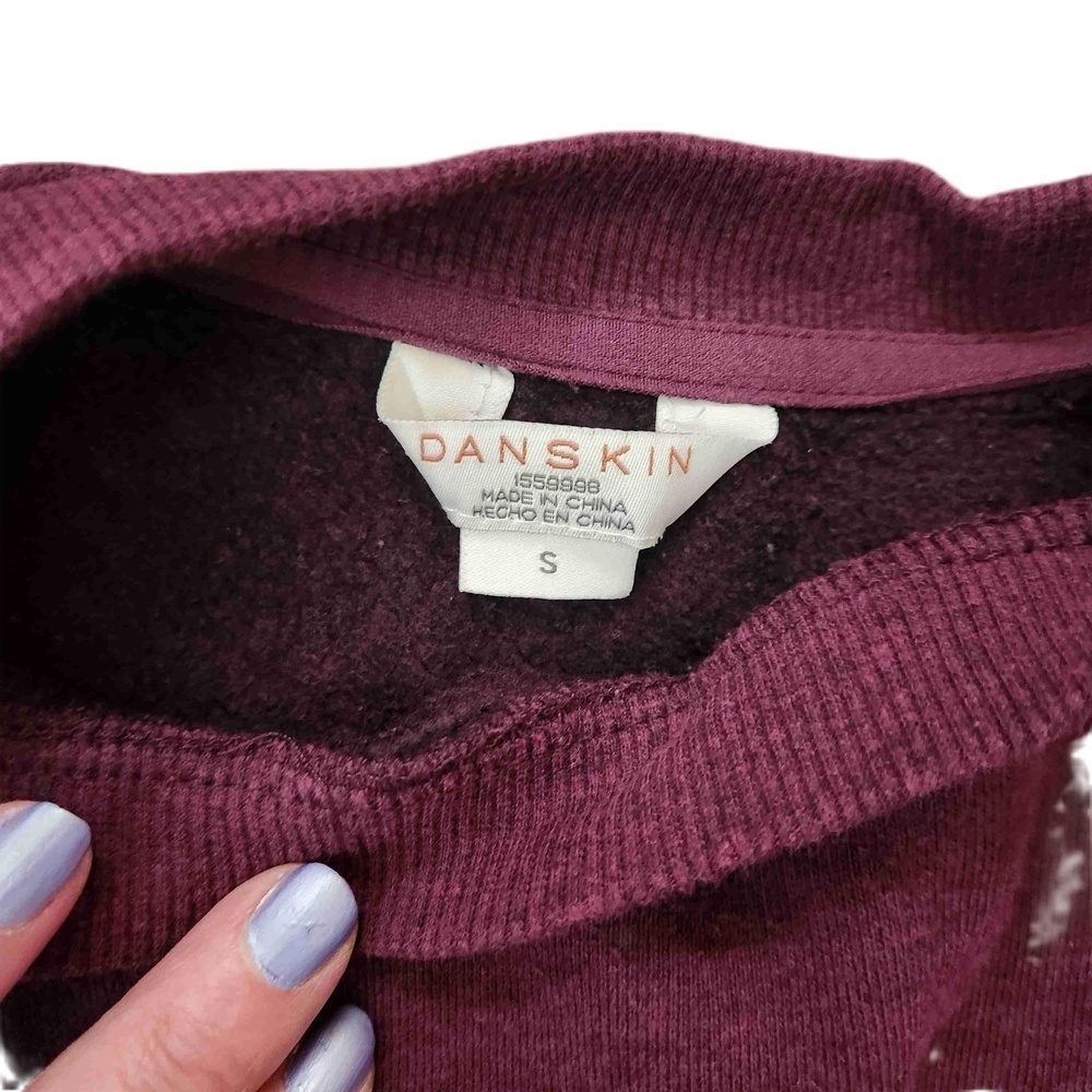 Danskin Maroon Sweatshirt Crew Neck Small - Picture 3 of 10